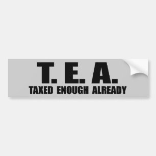 TEA - REEDS GENOEG BELASTING BUMPERSTICKER