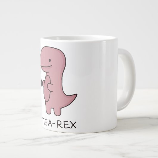 Tea-Rex, Cute Dinosaur, Funny Lover Dino Grote Koffiekop (Voorkant rechts)