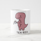 Tea-Rex, Cute Dinosaur, Funny Lover Dino Grote Koffiekop (Voorkant)