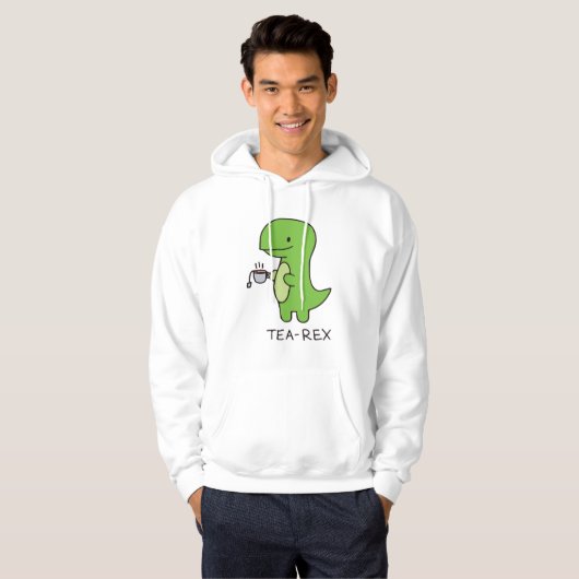 Tea-Rex, Cute Dinosaur, Funny Lover Dino Hoodie (Voorkant volledig)
