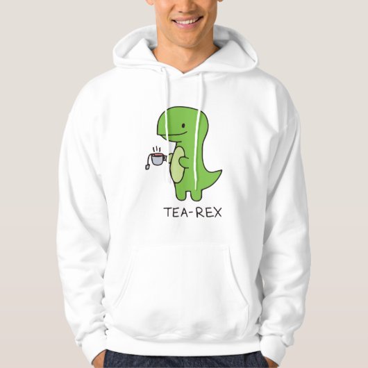 Tea-Rex, Cute Dinosaur, Funny Lover Dino Hoodie (Voorkant)