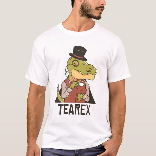 Tea Rex - Deze T-Rex dinosaurus houdt van Drink th T-shirt (Voorkant)