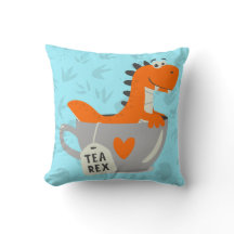 Tea Rex Dinosaur Blauwgroen Oranje Kinder kamerdec