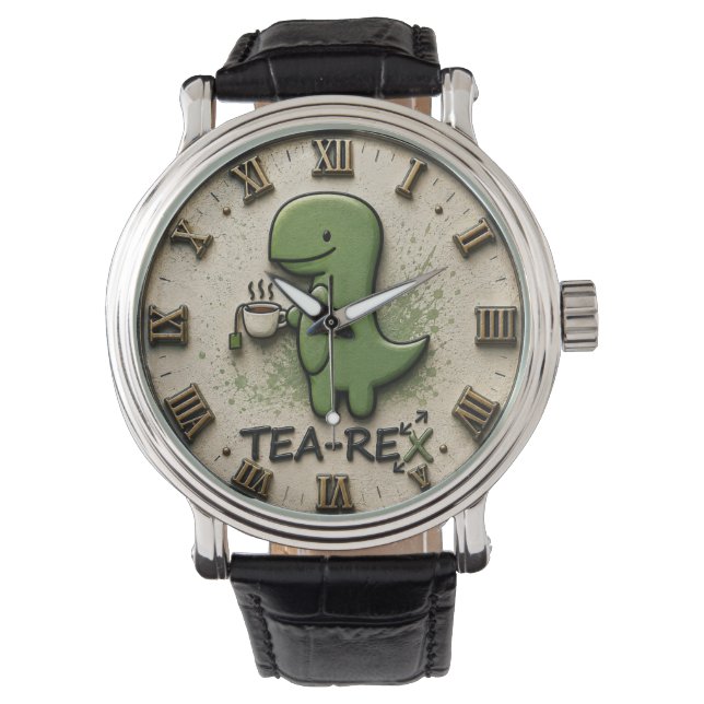 Tea-Rex Dinosaur Horloge (Voorkant)