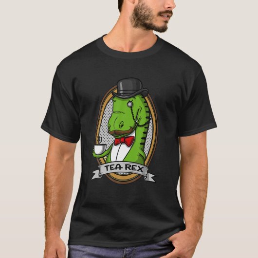 Tea Rex Dinosaur Rex Funny Joke Mannen Boys T-shirt (Voorkant)
