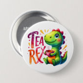 Tea Rex Dinosaur Ronde Button 7,6 Cm (Voorkant /achterkant)