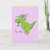 Tea Rex Dinosaur T Rex Funny Wenskaart Kaart (Voorkant)