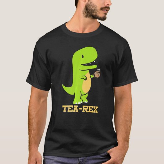 Tea Rex Dinosaur Tea Drinker Dino Fossils T-shirt (Voorkant)