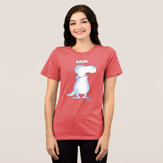 TEA REX dinosaur van Boynton Tri-Blend Shirt (Voorkant volledig)