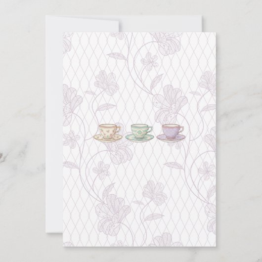 Tea-Rex Dinosaur Verjaardag Tea Party Kaart (Achterkant)