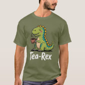 Tea-Rex Dinosaurus Drink Tea Humor T-shirt (Voorkant)