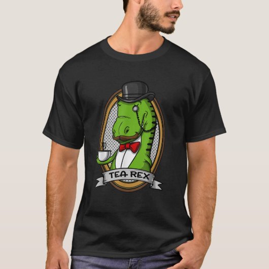 Tea Rex Dinosaurus T Rex Grappige Joke Mannen Jong T-shirt (Voorkant)