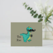 Tea- Rex Funny Dinosaur Cartoon Innuendo Briefkaart (Staand voorkant)
