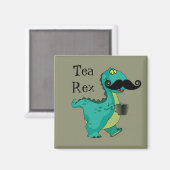 Tea Rex Funny Dinosaur Cartoon Innuendo Magneet (Voorkant / Achterkant)