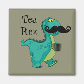 Tea Rex Funny Dinosaur Cartoon Innuendo Magneet (Voorkant)