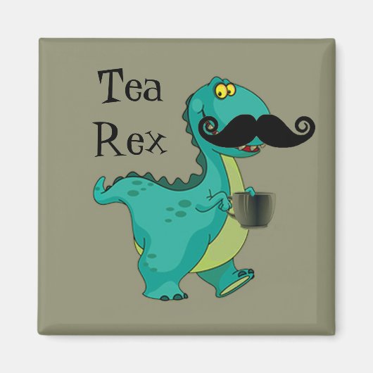 Tea Rex Funny Dinosaur Cartoon Innuendo Magneet (Voorkant)