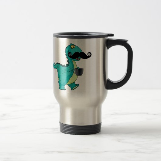Tea- Rex Funny Dinosaur Cartoon Innuendo Reisbeker (Rechts)