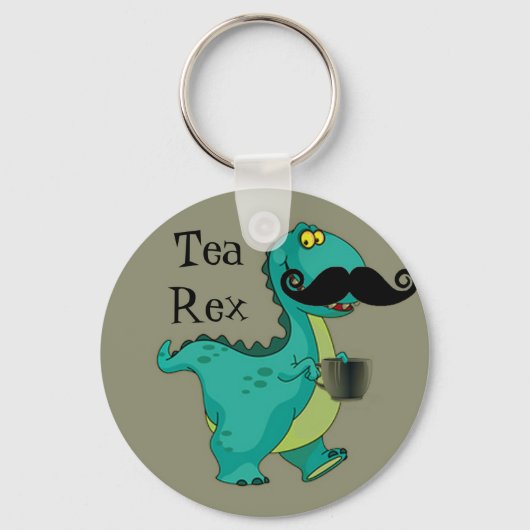 Tea- Rex Funny Dinosaur Cartoon Innuendo Sleutelhanger (Voorkant)