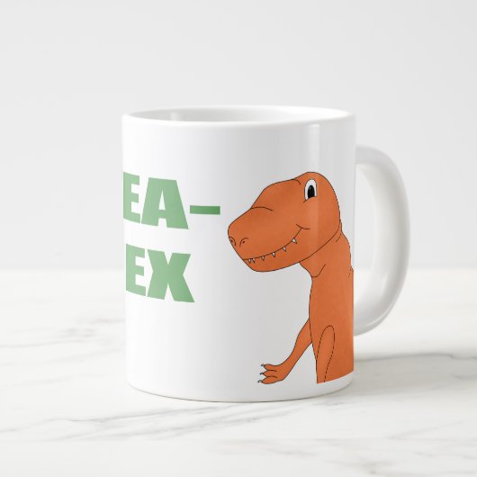 Tea Rex gepersonaliseerde dinosaurus Grote Koffiekop (Voorkant rechts)