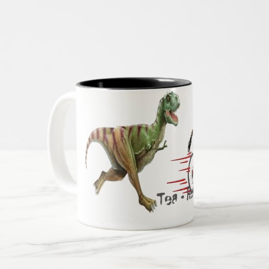 Tea Rex grappig t-rex mok ontwerp (Voorkant links)