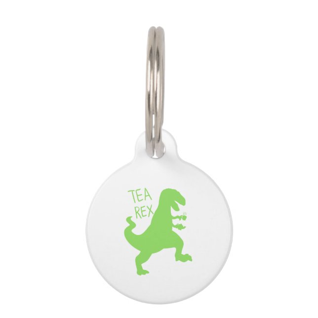Tea rex - Kies achtergrondkleur Huisdierpenning (Voorkant)