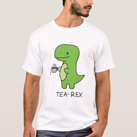 Tea-Rex, Schattige Dinosaur , Grappige Dinosaurus T-shirt (Voorkant)