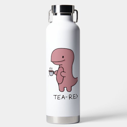 Tea-Rex, Schattige Dinosaur , Grappige Dinosaurus Waterfles (Voorkant)