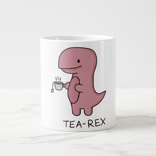 Tea-Rex, Schattige Dinosaur , Grappige Liefhebber Grote Koffiekop (Voorkant)