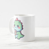 Tea-Rex: Schattigee dinosaurus met koffie Koffiemok (Voorkant links)