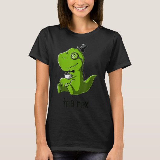 Tea Rex T-Rex Dinosaur Dino Coffee Hot Drink Cool T-shirt (Voorkant)