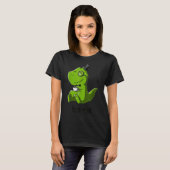 Tea Rex T-Rex Dinosaur Dino Coffee Hot Drink Cool T-shirt (Voorkant volledig)