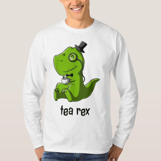 Tea Rex T-Rex Dinosaur Dino Coffee Hot Drink Cool T-shirt (Voorkant)