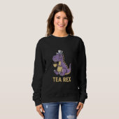 Tea Rex T-Rex Dinosaur Dino Coffee Hot Drink Cool Trui (Voorkant volledig)