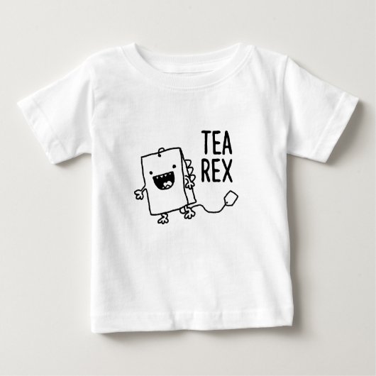 Tea Rex Tea Bag Funny Pun Cartoon (Voorkant)