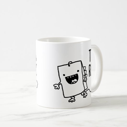 Tea Rex Tea Bag Funny Pun Cartoon Koffiemok (Voorkant rechts)