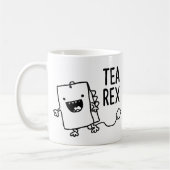 Tea Rex Tea Bag Funny Pun Cartoon Koffiemok (Links)