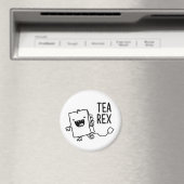 Tea Rex Tea Bag Funny Pun Cartoon Magneet (Insitu (Vaatwasser))