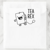Tea Rex Tea Bag Funny Pun Cartoon Rechthoekige Sticker (Tas)