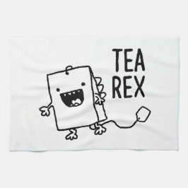 Tea Rex Tea Bag Funny Pun Cartoon Theedoek
