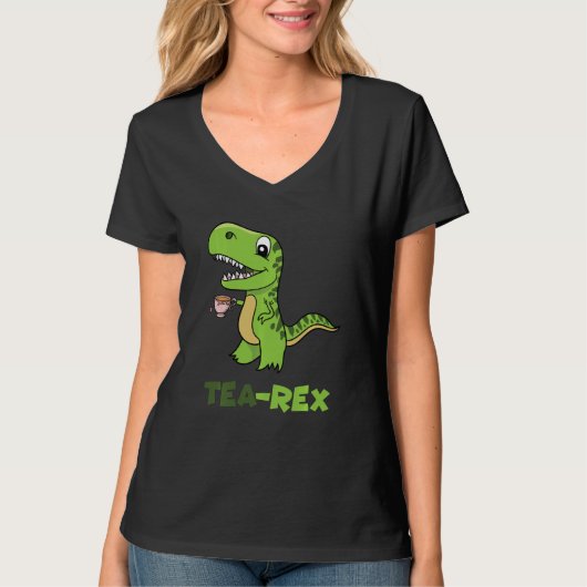 Tea Rex Tyrannosaurus Rex Dinosaur Tea Hot Drink T-shirt (Voorkant)