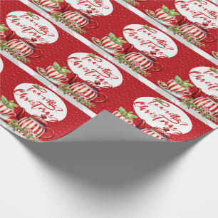 Tea-Riffic Kerstmis Rood en Wit Polka Dot Cadeaupapier