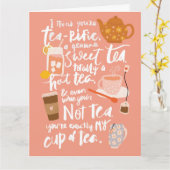 Tea-rific Punny Love Card Kaart (Gele Bloem)