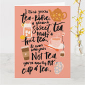 Tea-rific Tea Puns Valentijnsdag Wenskaart Kaart (Gele Bloem)