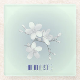 Tea Room Sign Elegant Hand Drawn Flowered Teacups Glazen Onderzetter