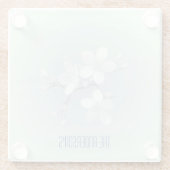 Tea Room Sign Elegant Hand Drawn Flowered Teacups Glazen Onderzetter (Achterkant)