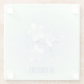 Tea Room Sign Elegant Hand Drawn Flowered Teacups Glazen Onderzetter (Achterkant)