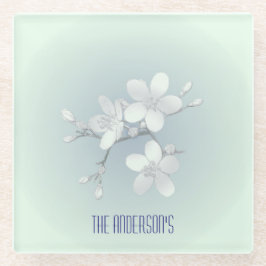 Tea Room Sign Elegant Hand Drawn Flowered Teacups Glazen Onderzetter