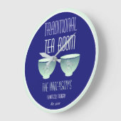 Tea Room Sign Elegant Hand Drawn Flowered Teacups Grote Klok (Hoek)