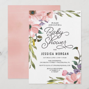 Tea Roos Baby shower Invitation Baby shower Kaart