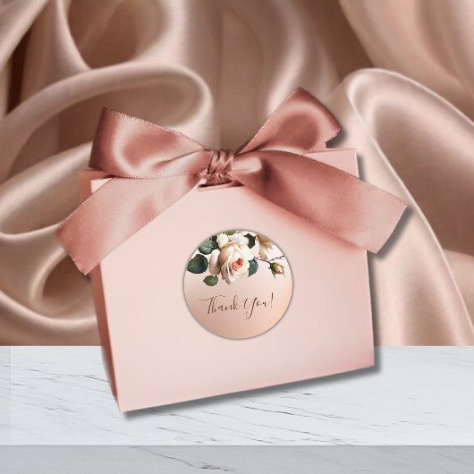 Tea Roos bruiloft Dank u Ronde Sticker